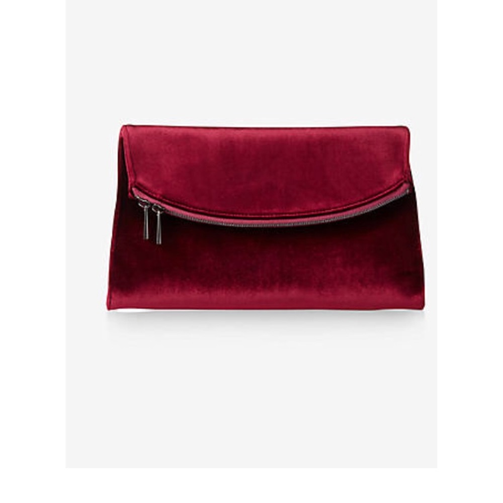 Express fold over velvet clutch